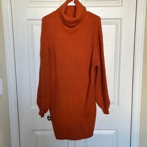 Ribbed Knit Turtleneck Sweater
